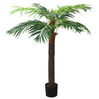 KÜNSTLICHE Palme Phönix Mit Topf 190 Cm Grün - Schwarz/Braun, Holz/Kunststoff (190cm) - vidaXL