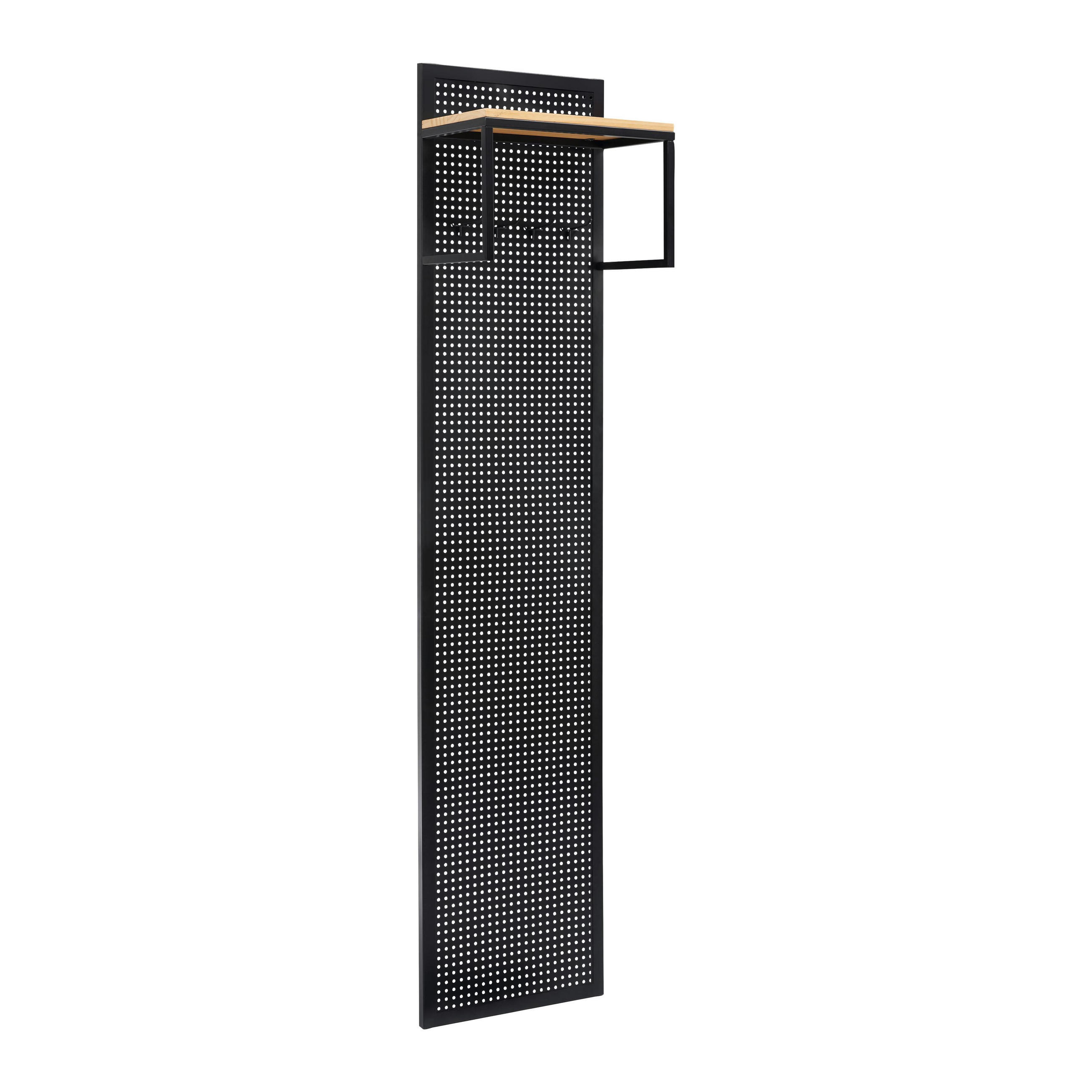 GARDEROBE Lorenzo Schwarz/Kiefer Metall/Echtholz - Schwarz, Holz (40/180/25cm) - Bessagi Home