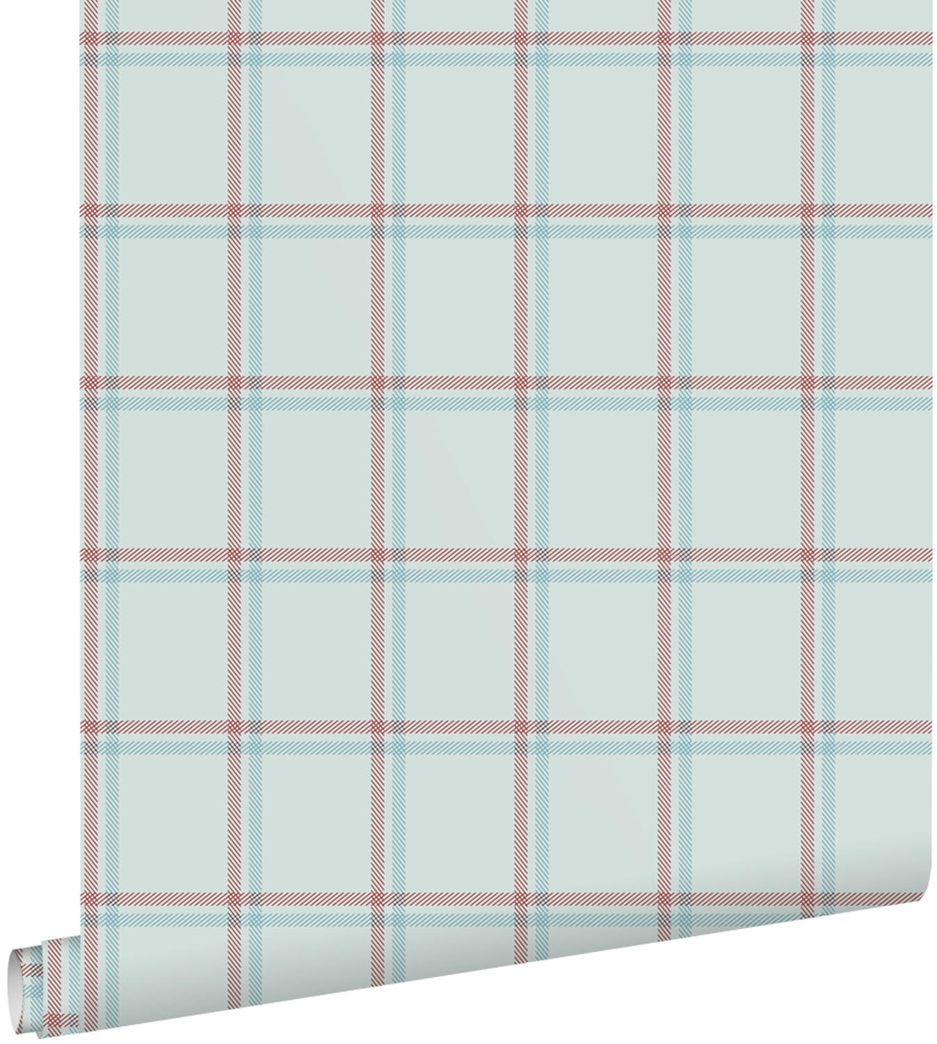 TAPETE Karomuster 50 x 900 cm - Blau, Papier (50/900cm) - ESTAhome