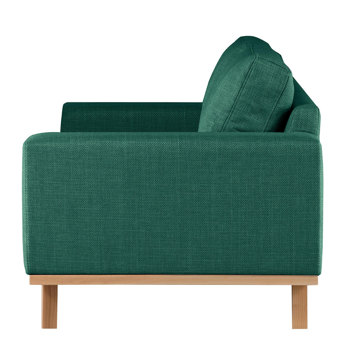 SESSEL - Dunkelgrün/Buchefarben, Buchenholz/Textil (122/81/88cm) - home24