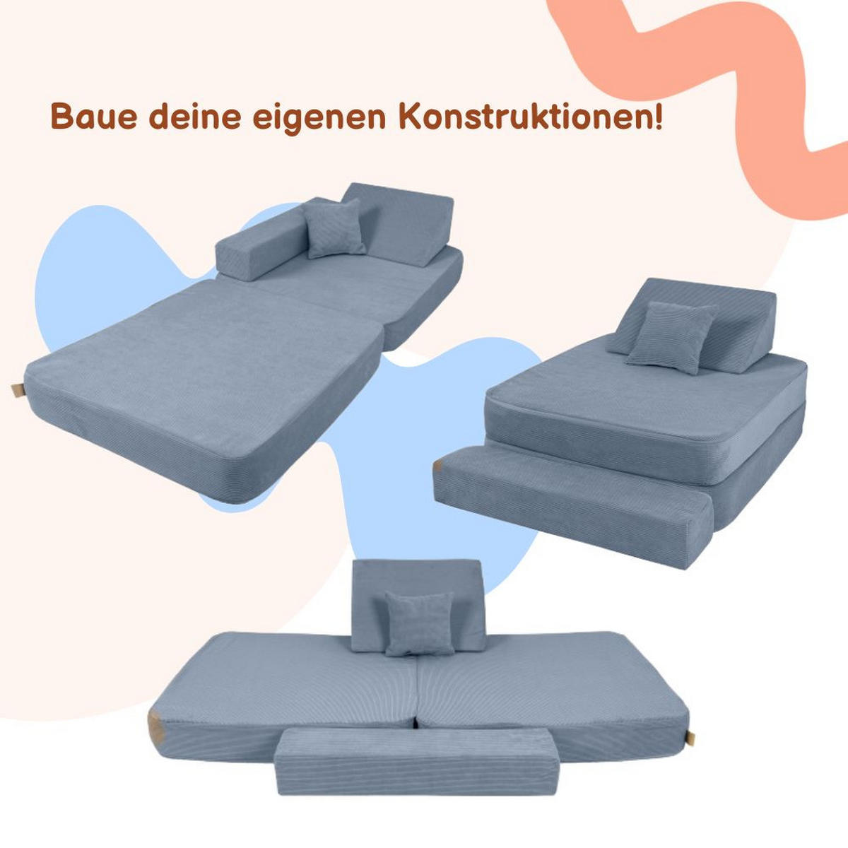 KINDERSESSEL, Angelove, Cordsamt, Türkis - Türkis, Textil (80/24/80cm)