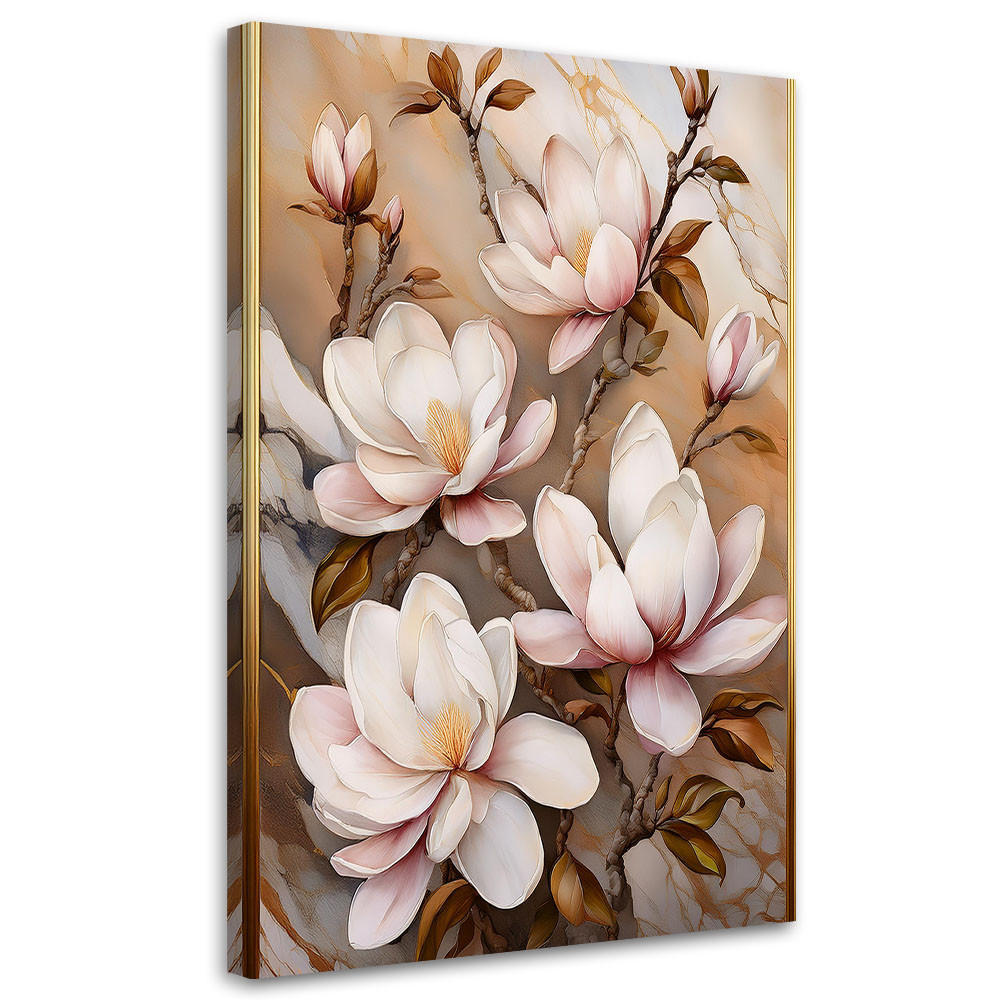 WANDBILD magnolienblüten natur botanik - Beige, Textil (40/60cm) - Feeby