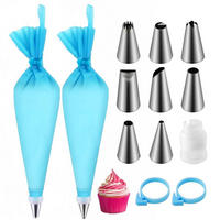 SPRITZBEUTEL Set 13-teilig für Tortendekoration - Hellblau, Kunststoff (17/1/30cm)