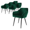 STUHL Samt Dunkelgrün 6er Set - Dunkelgrün, Metall (63/80/60cm) - ML-DESIGN