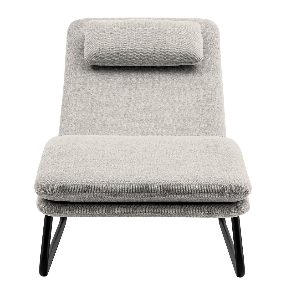 RELAXLIEGE - Webstoff - Hellgrau/Schwarz, Textil/Metall (70/88/168cm) - home24