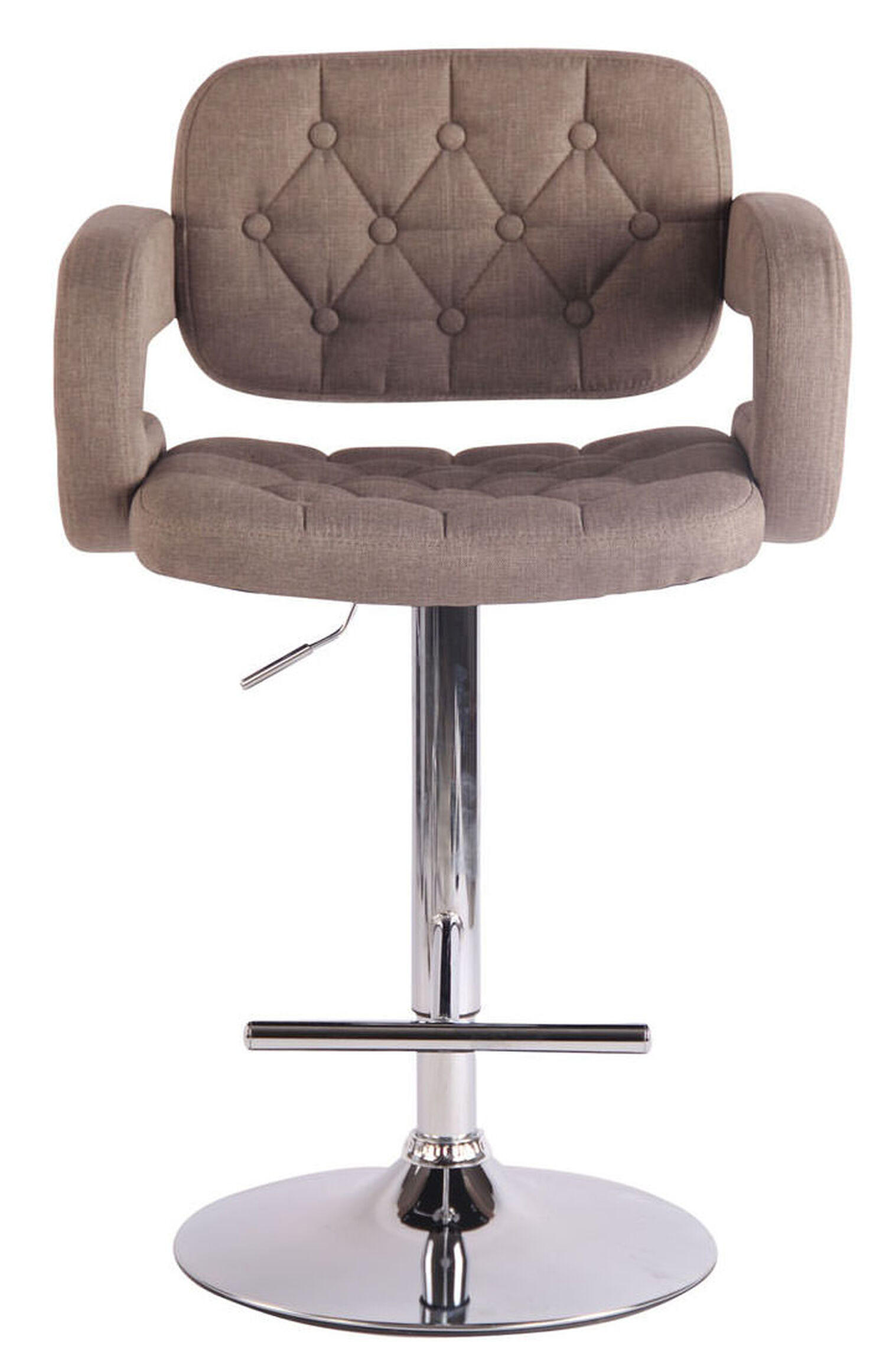 BARHOCKER Dubai, 2er Set, Gestell Metall in Chromoptik, Stoff Taupe - Taupe/Chromfarben, Textil/Metall (52/100/55cm) - TPFLiving