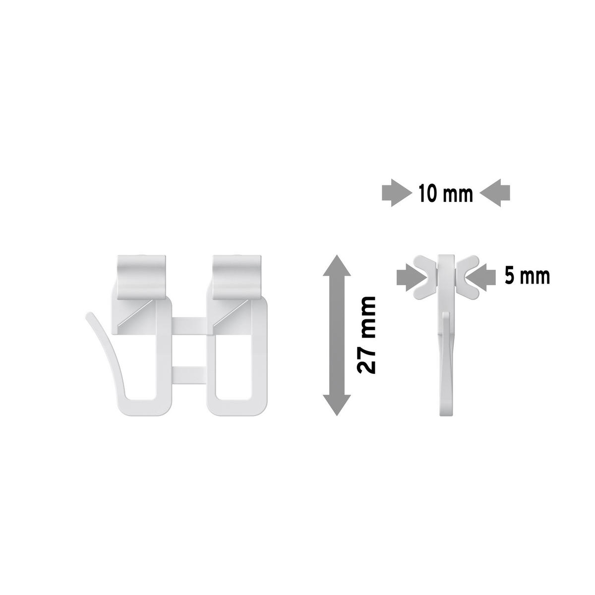 SCHLEUDERWAGEN MIT FALTENGLEITER für Innenläufe / Gardinenschienen mit Nutbreite 5,4 bis 6 mm, Packung 4 Stück - Weiß, Kunststoff (2.4/2.7/1cm) - INTERDECO