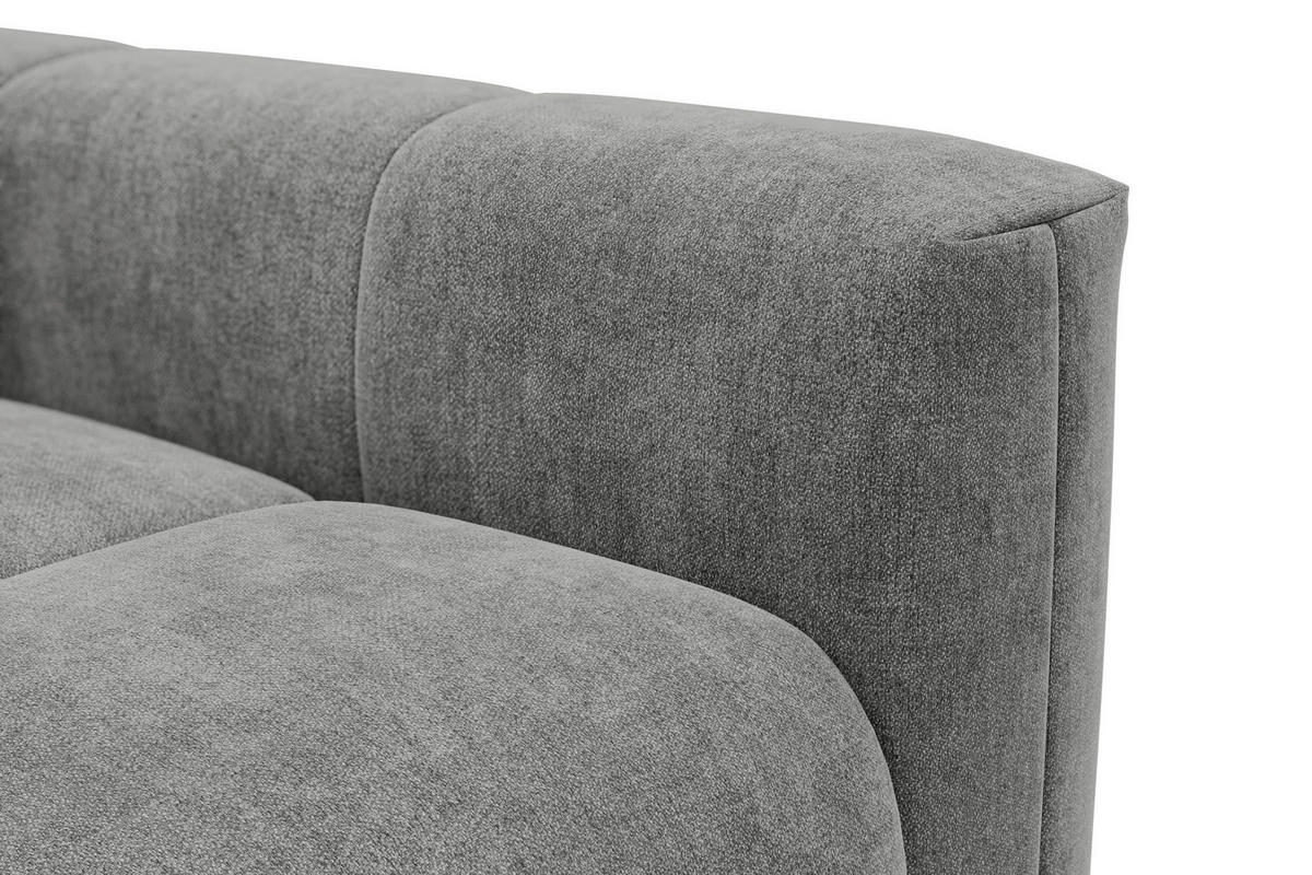 ECKSOFA VERONA 3-Sitzer links, Grau - Schwarz/Grau, Holz/Textil (224/173cm) - Courtois Laville