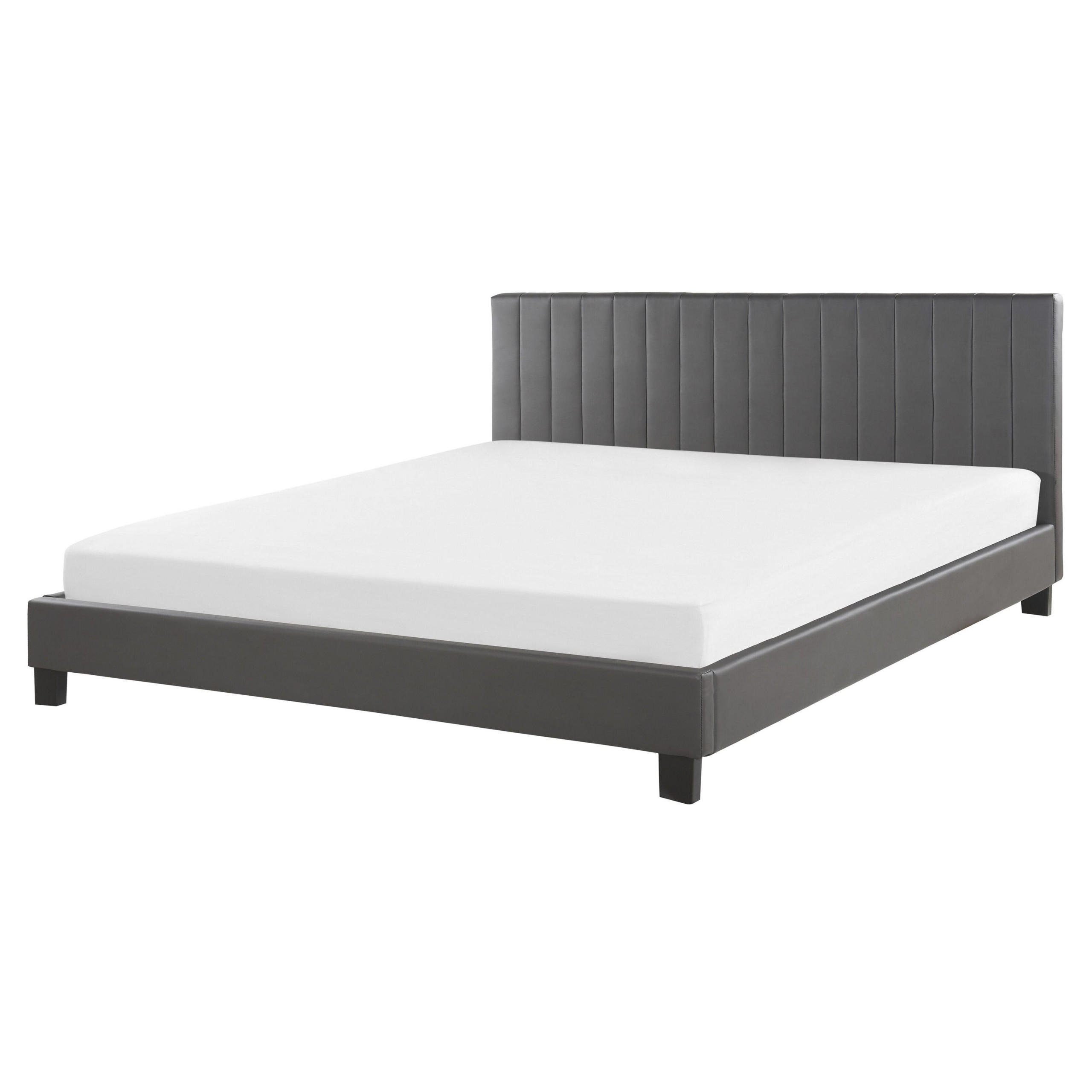 BETT 160/200cm Grau Poitiers - Grau, Textil (160/200cm) - Beliani