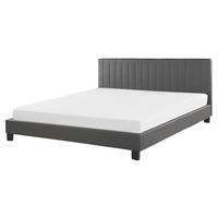 BETT 160/200cm Grau Poitiers - Grau, Textil (160/200cm) - Beliani