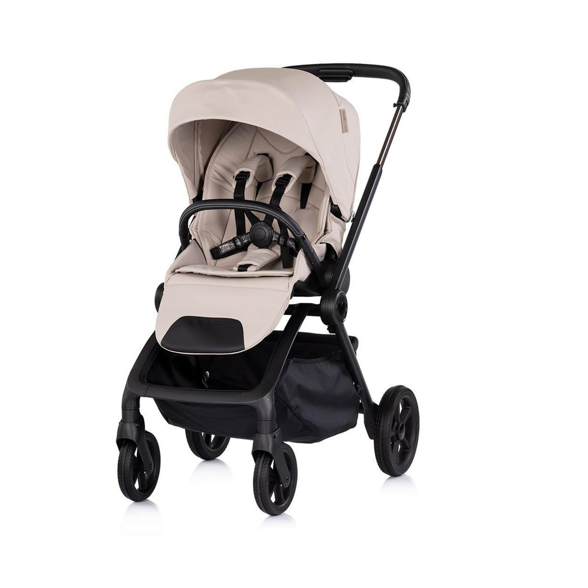 KOMBIKINDERWAGEN Winner 2 in 1 beige Babywanne klappbar Fußabdeckung Korb - Beige, Metall (85/61/95cm) - Chipolino