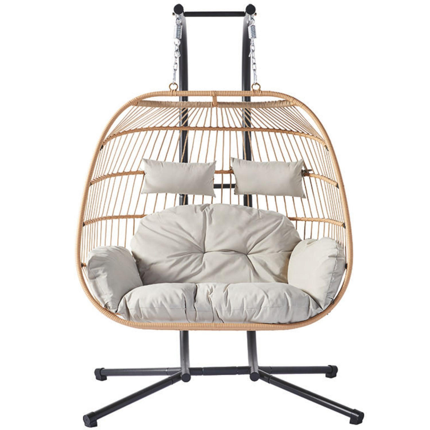 HÄNGESESSEL Faro Natur Aus Kunstharz In Rattanoptik - Naturfarben, Metall (97/196/130cm) - Concept Usine