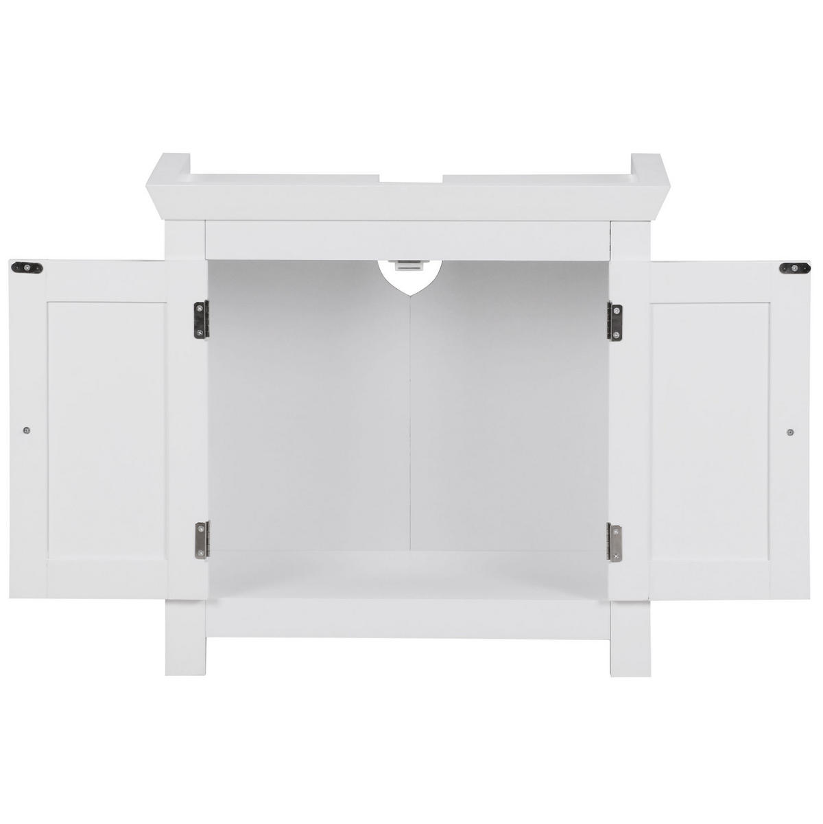 WASCHBECKENUNTERSCHRANK Weiß 50x25x41 cm im Landhausstil aus MDF - Weiß, Holz/Holzwerkstoff (57/56/30cm) - KADIMA DESIGN
