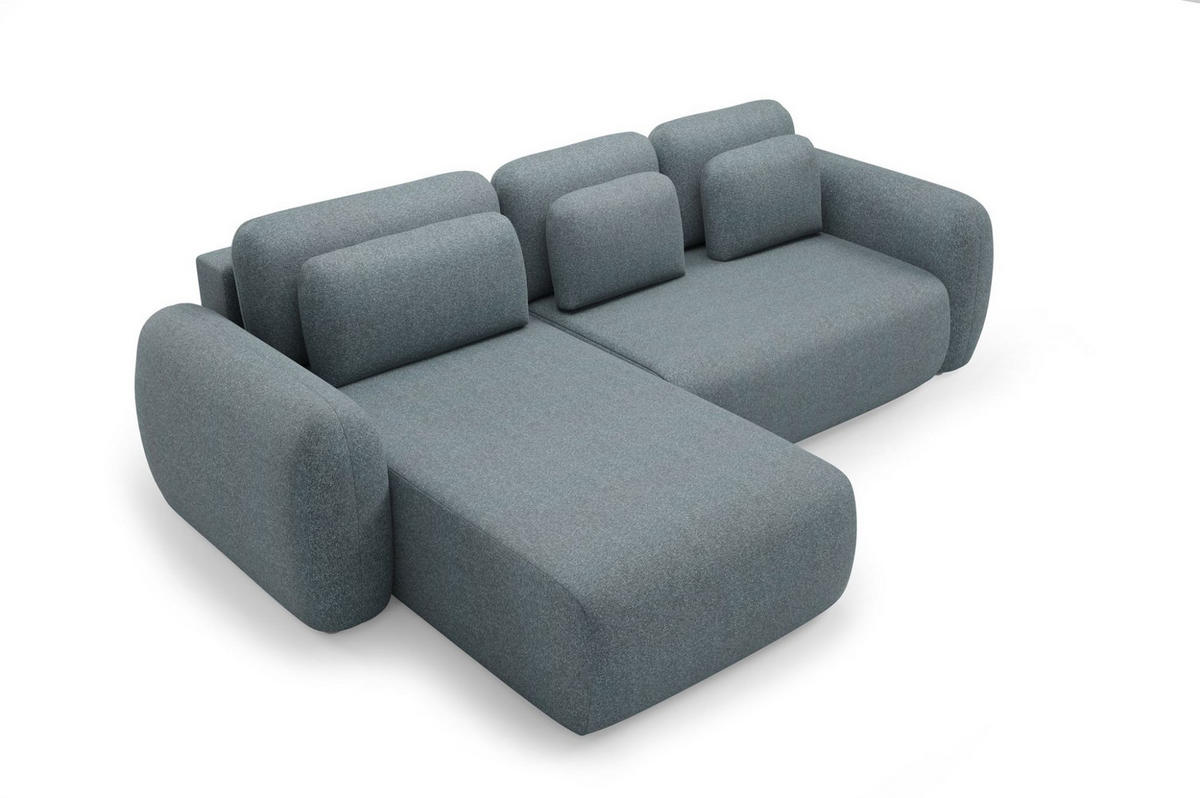 ECKSOFA Gaston Mit Schlaffunktion - Anthrazit, Holzwerkstoff/Textil (304/190cm) - Fun Möbel