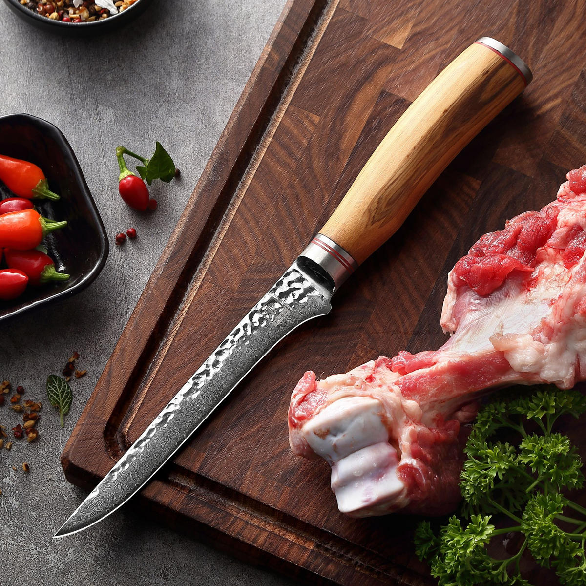 AUSBEINMESSER 16,5 cm - Braun, Holz/Metall (30cm) - Zayiko