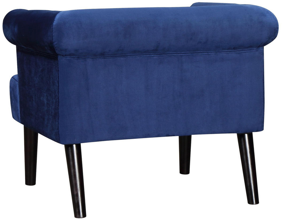 SESSEL Charlie Samt Blau - Blau, Textil (86/70/74cm) - ATLANTIC home collection