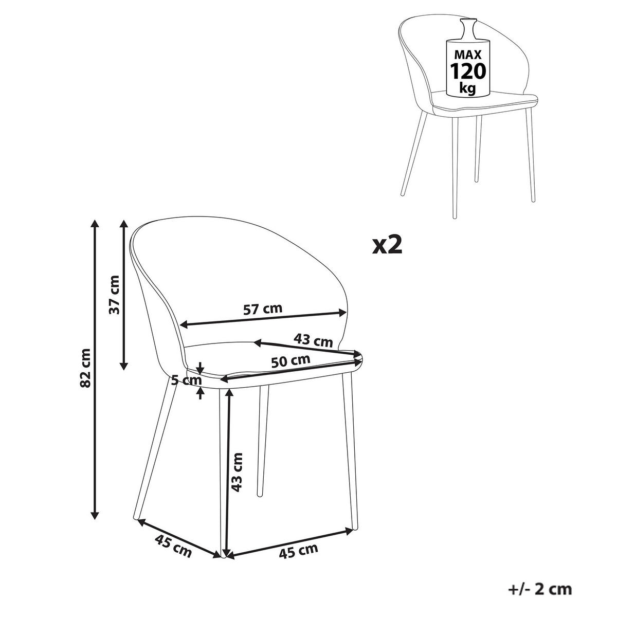 JÍDELNÍ ŽIDLE sada 2 ks tmavě zelená/černá Mason - černá/zelená barva, textil (45/82/45cm) - Beliani