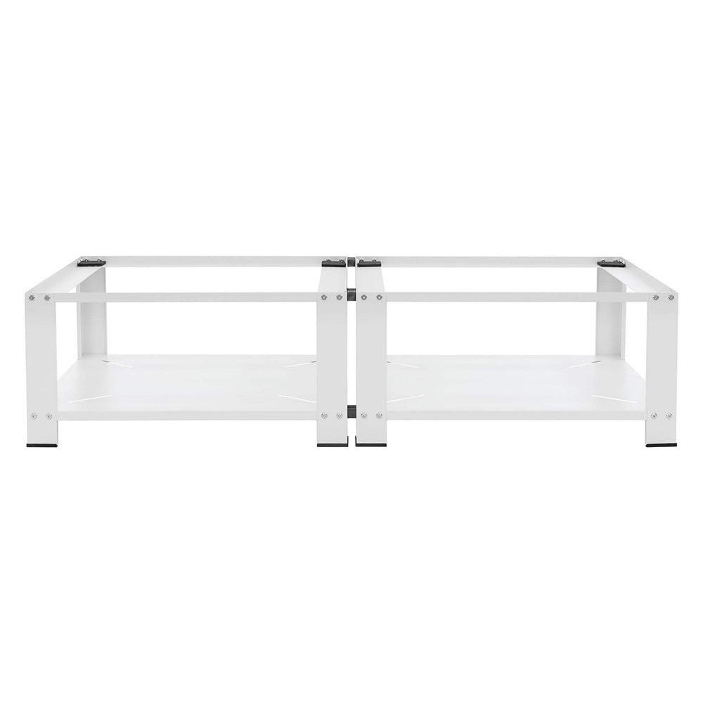 DOPPEL-PODEST für Waschmaschinen- oder Trocknererhöhung mit Stauraum - Weiß, Metall (54/31/127cm) - IVOL