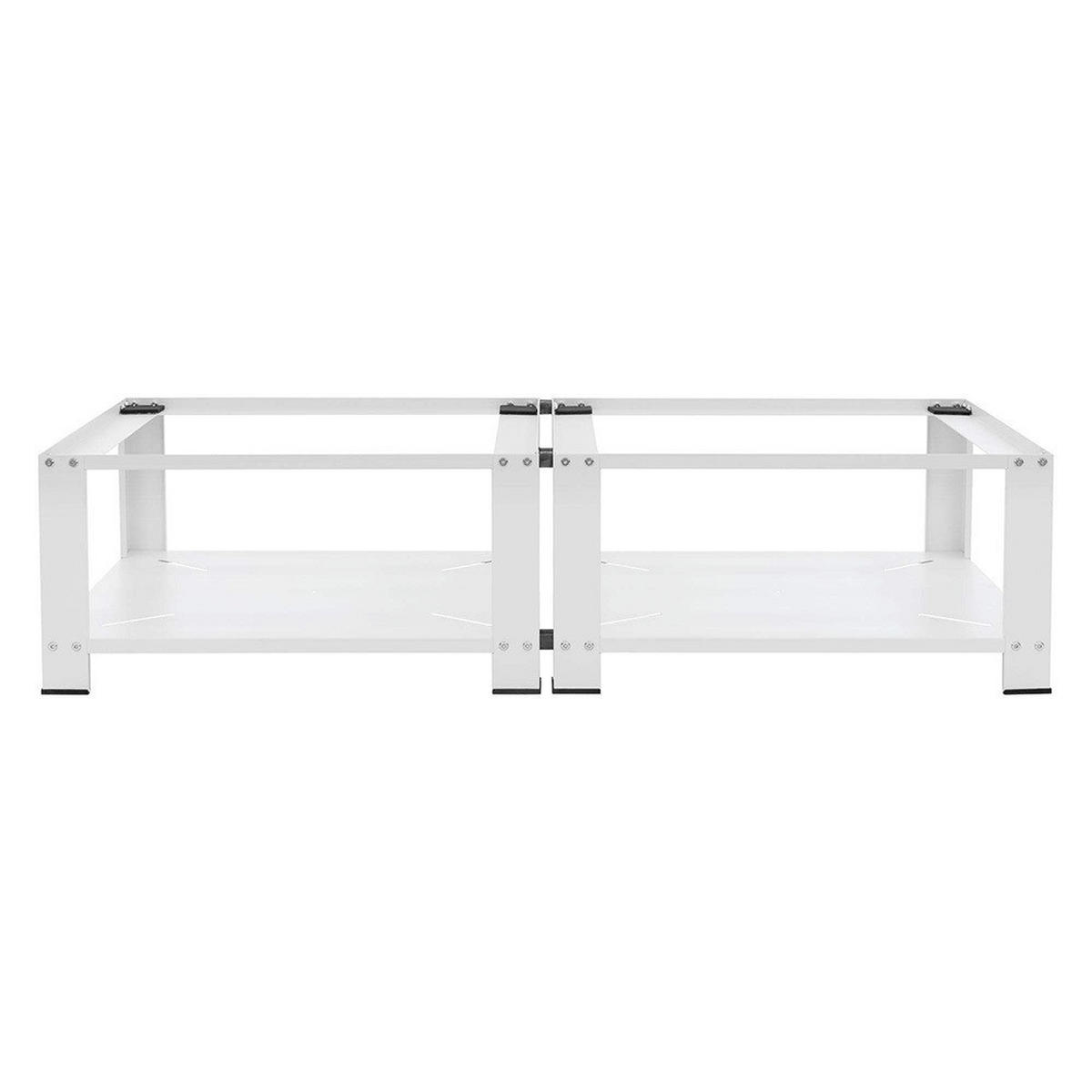 DOPPEL-PODEST für Waschmaschinen- oder Trocknererhöhung mit Stauraum - Weiß, Metall (54/31/127cm) - IVOL