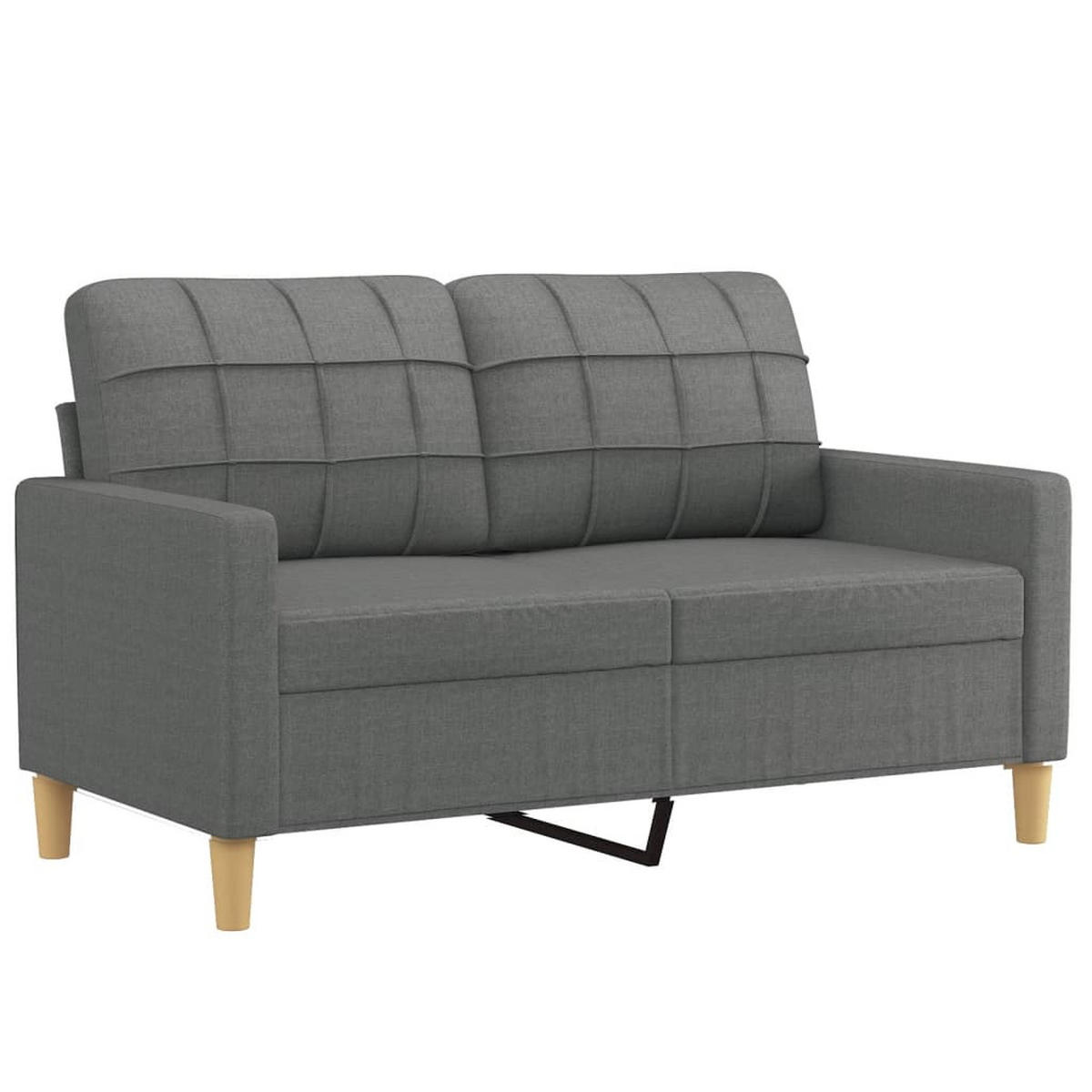 SOFAGARNITUR 4-TLG. Mit Kissen Dunkelgrau Stoff - Grau, Textil (50/41/60cm) - vidaXL
