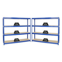 SCHWERLASTREGAL Dino 2er-Set mit 2x 180x200x45 cm Fachlast 500 kg Blau - Blau, Metall (400/200/45cm) - PROREGAL