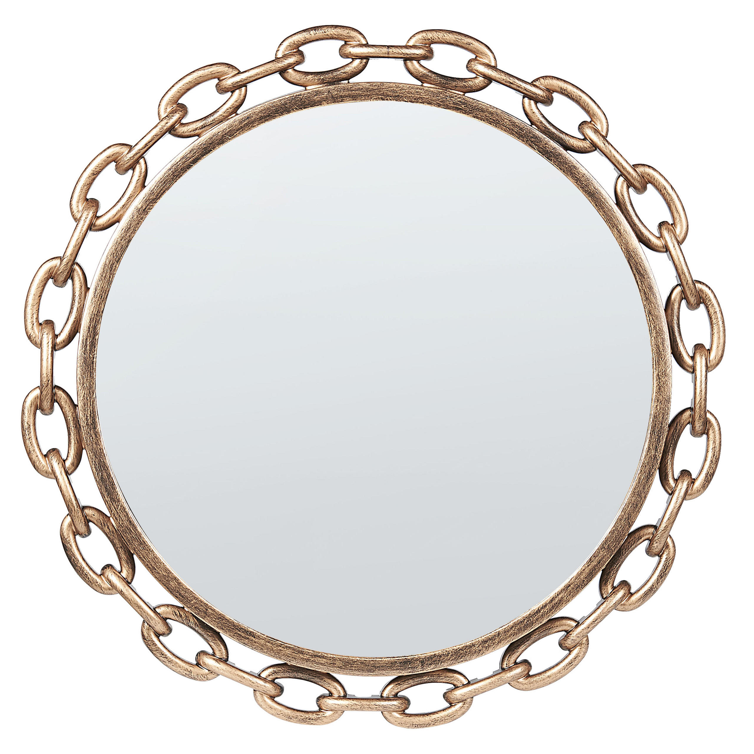 WANDSPIEGEL gold rund 46 cm Yebra - Goldfarben, Kunststoff (46/46/4cm) - Beliani
