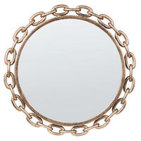 WANDSPIEGEL gold rund 46 cm Yebra - Goldfarben, Kunststoff (46/46/4cm) - Beliani