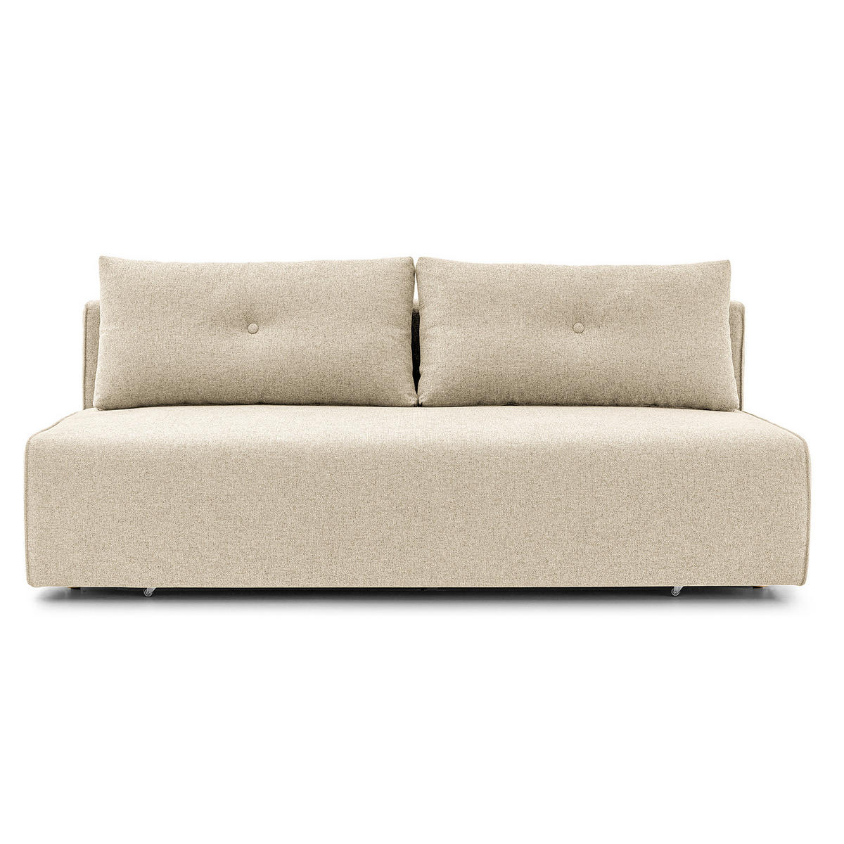 SCHLAFSOFA - Webstoff - Beige/Braun, Holz/Textil (200/86/102cm) - home24