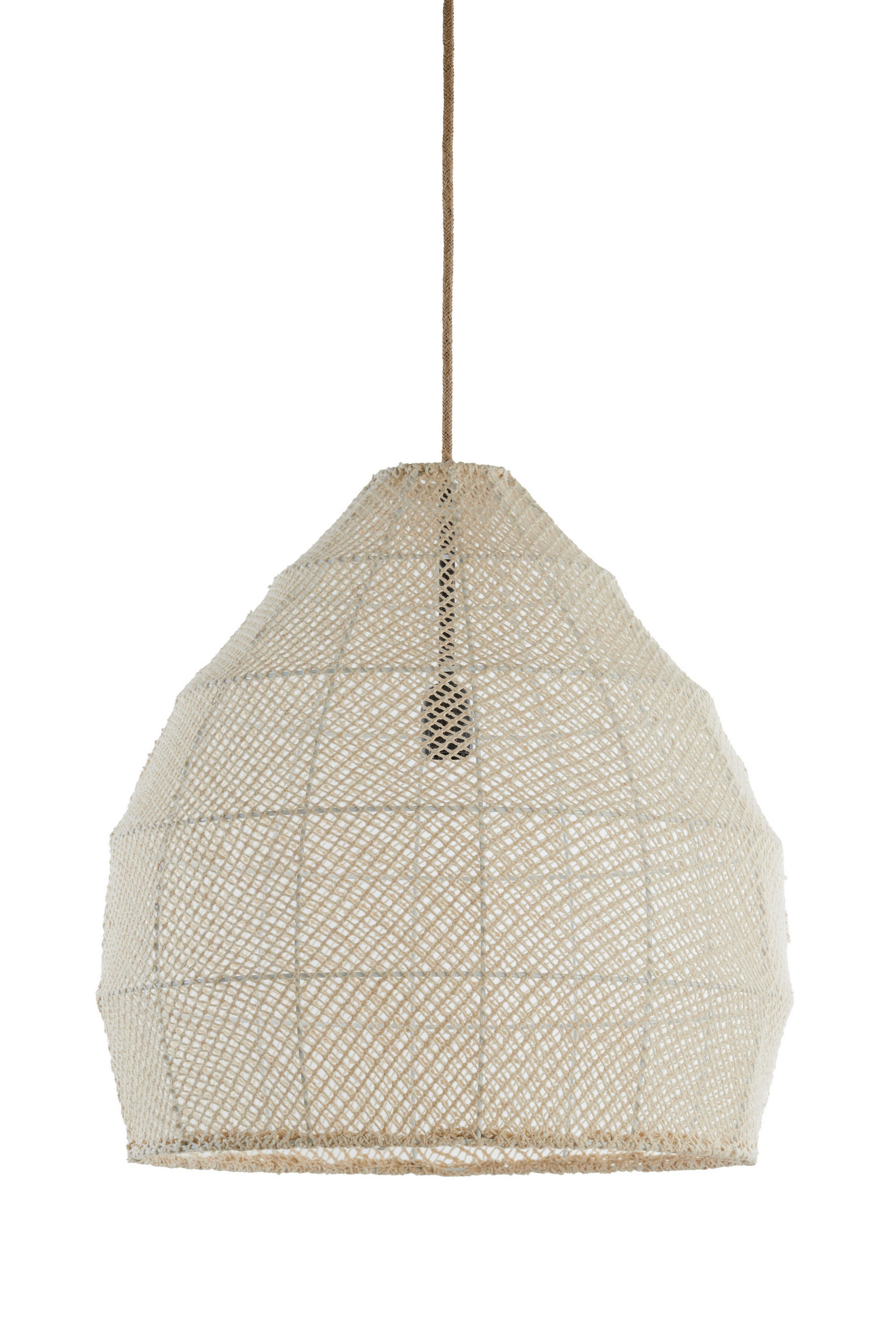 HÄNGELAMPE Makassar Weiß Ø50/50 cm - Weiß, Textil (50/50/50cm) - Light & Living