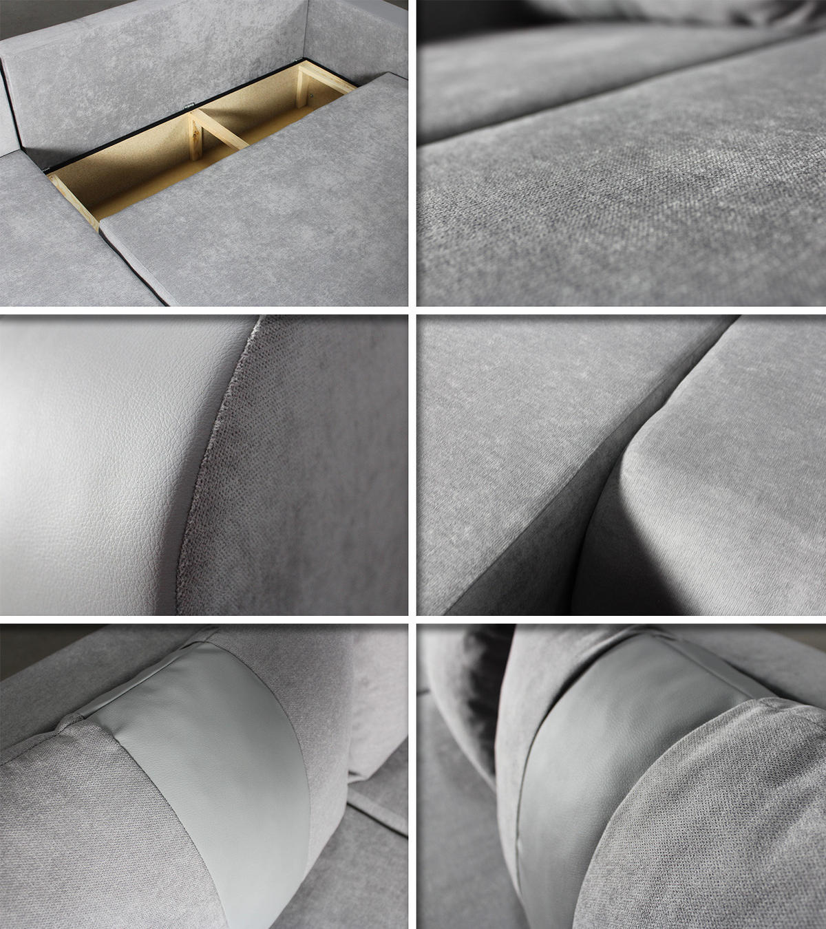 ECKSOFA Rino - Dunkelgrau/Grau, Holz/Textil (230/152cm) - Sofnet