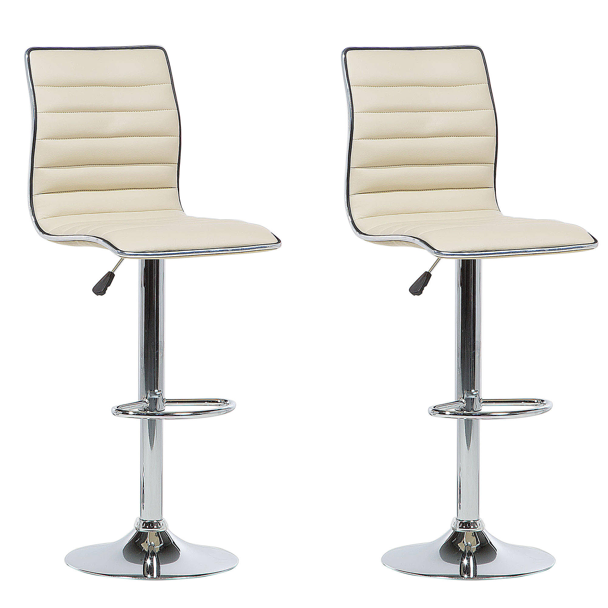 BARHOCKER 2er-Set Kunstleder Beige Lucerne - Beige, Textil/Metall (40/116/39cm) - Beliani