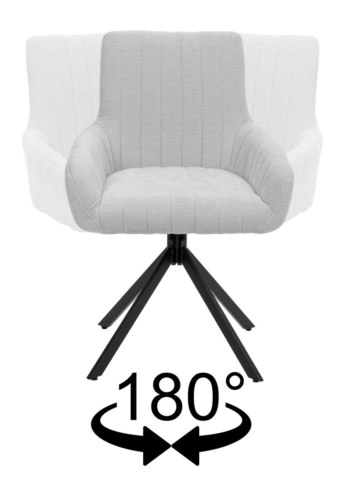 STUHL LUINO drehbar gepolsterter mit Steppung - braun - Chenille - Schwarz/Braun, Textil/Metall (58/87/60cm) - NEW HOME