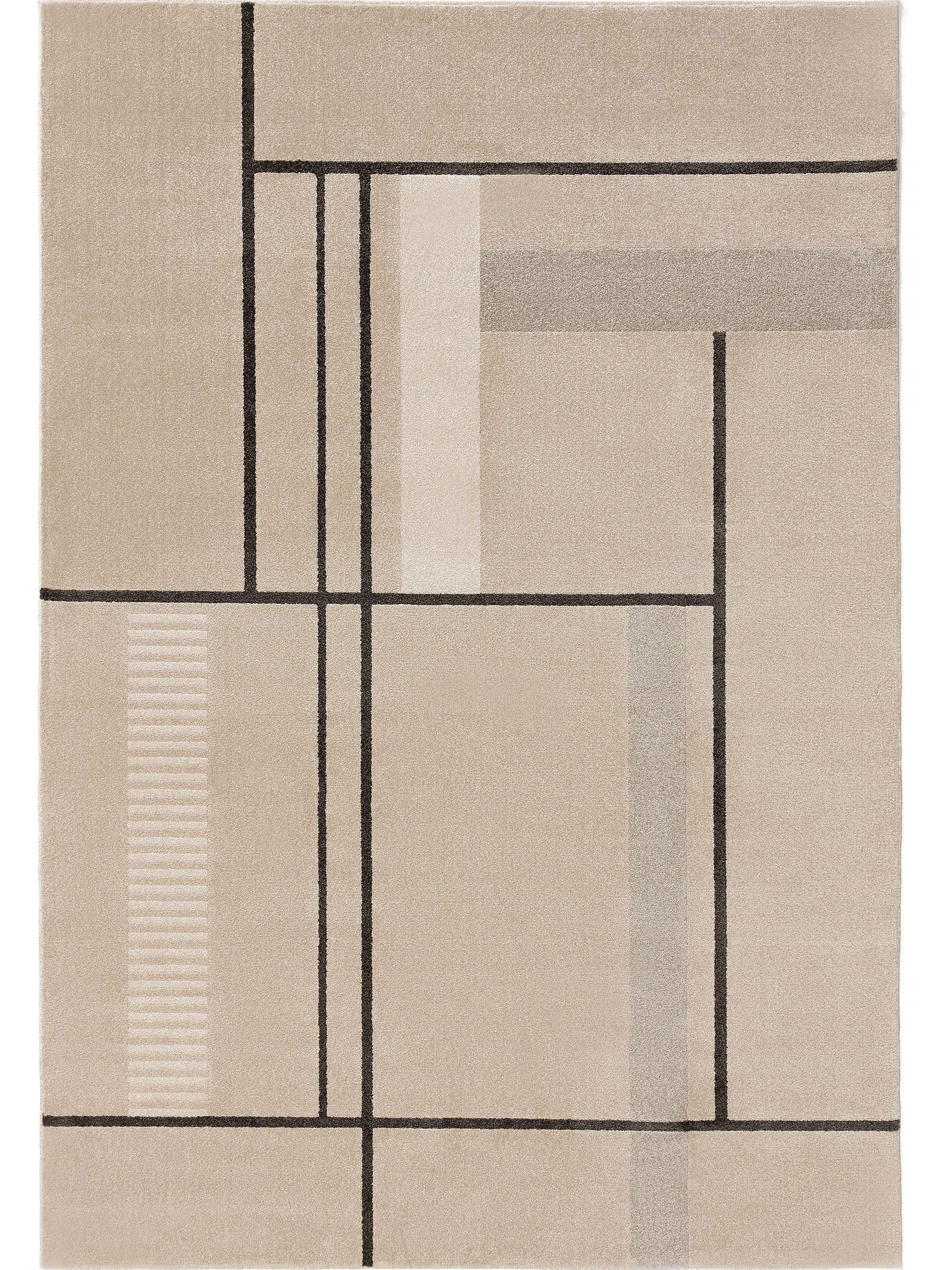 TEPPICH Ida Cream/Anthrazit 160x230 cm - Creme, Textil (160/230cm) - benuta Pop