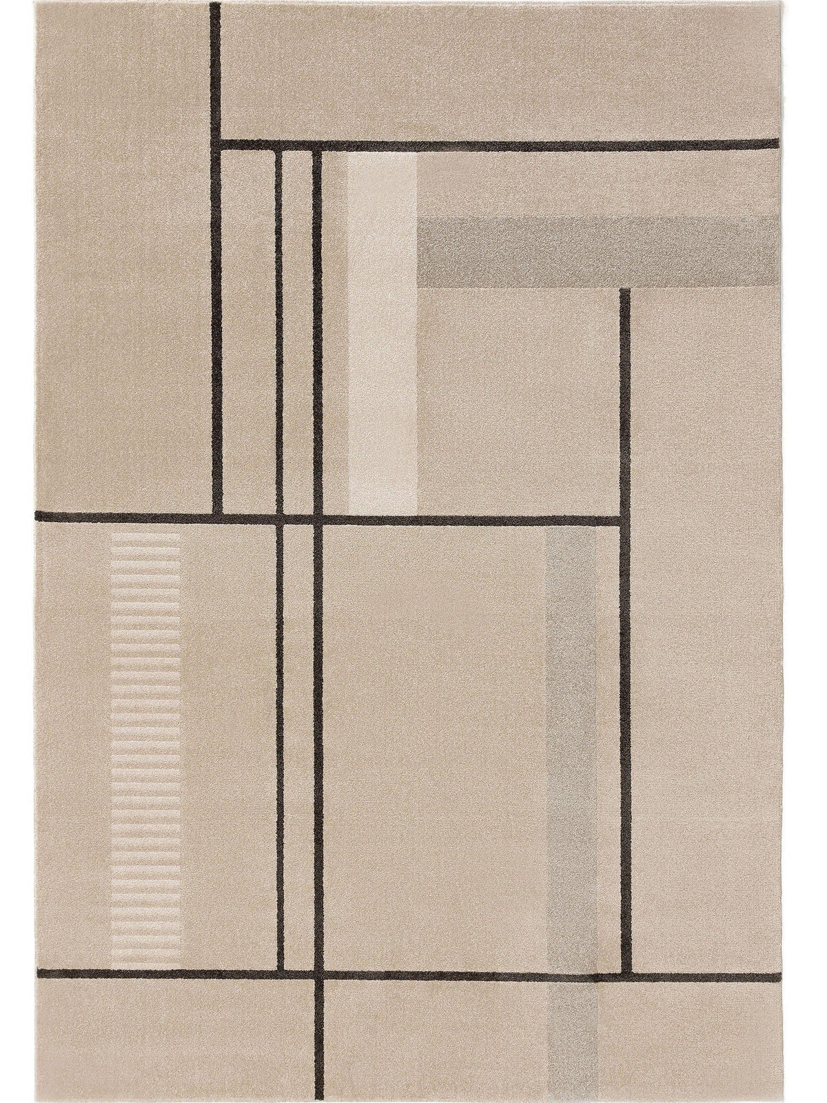 TEPPICH Ida Cream/Anthrazit 160x230 cm - Creme, Textil (160/230cm) - benuta Pop