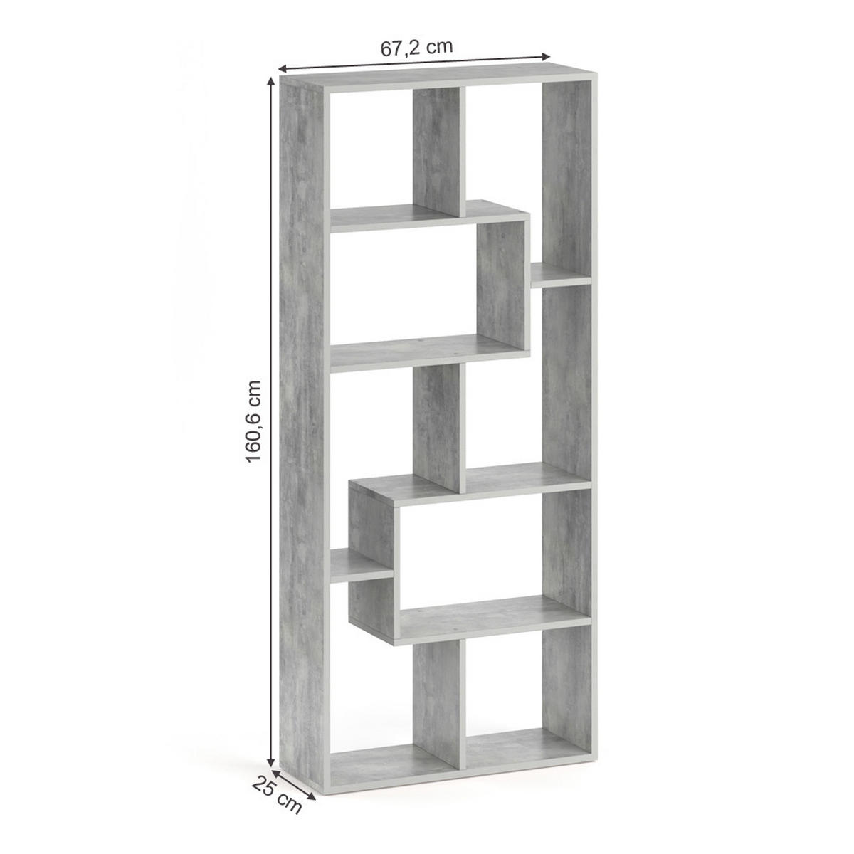 RAUMTEILER Noa Grau 160.6 x 67.2 cm - Grau, Holzwerkstoff (160.6/67.2/25cm) - Vicco