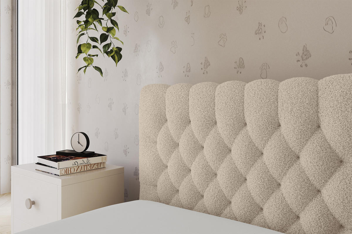 EINZELLBETT Jugendbett mit Bettkasten und Matratze H3/H4, Rechts - MULY 100x200 Dunkelbeige - Taupe, Holzwerkstoff/Textil (100/200cm) - ALTDECOR