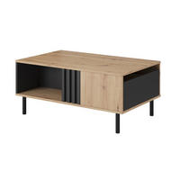 TISCH Weiß MANDI Mit Lamellen Mit Metallgestell 60x60x43.2 cm - Multicolor, Holzwerkstoff (60/60/43.2cm) - Sepro Meble
