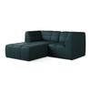 ECKSOFA Links Kunstleder Blau - Petrol/Schwarz, Holzwerkstoff/Kunststoff (191/175cm) - Makamii