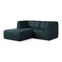 ECKSOFA Links Kunstleder Blau - Petrol/Schwarz, Holzwerkstoff/Kunststoff (191/175cm) - Makamii