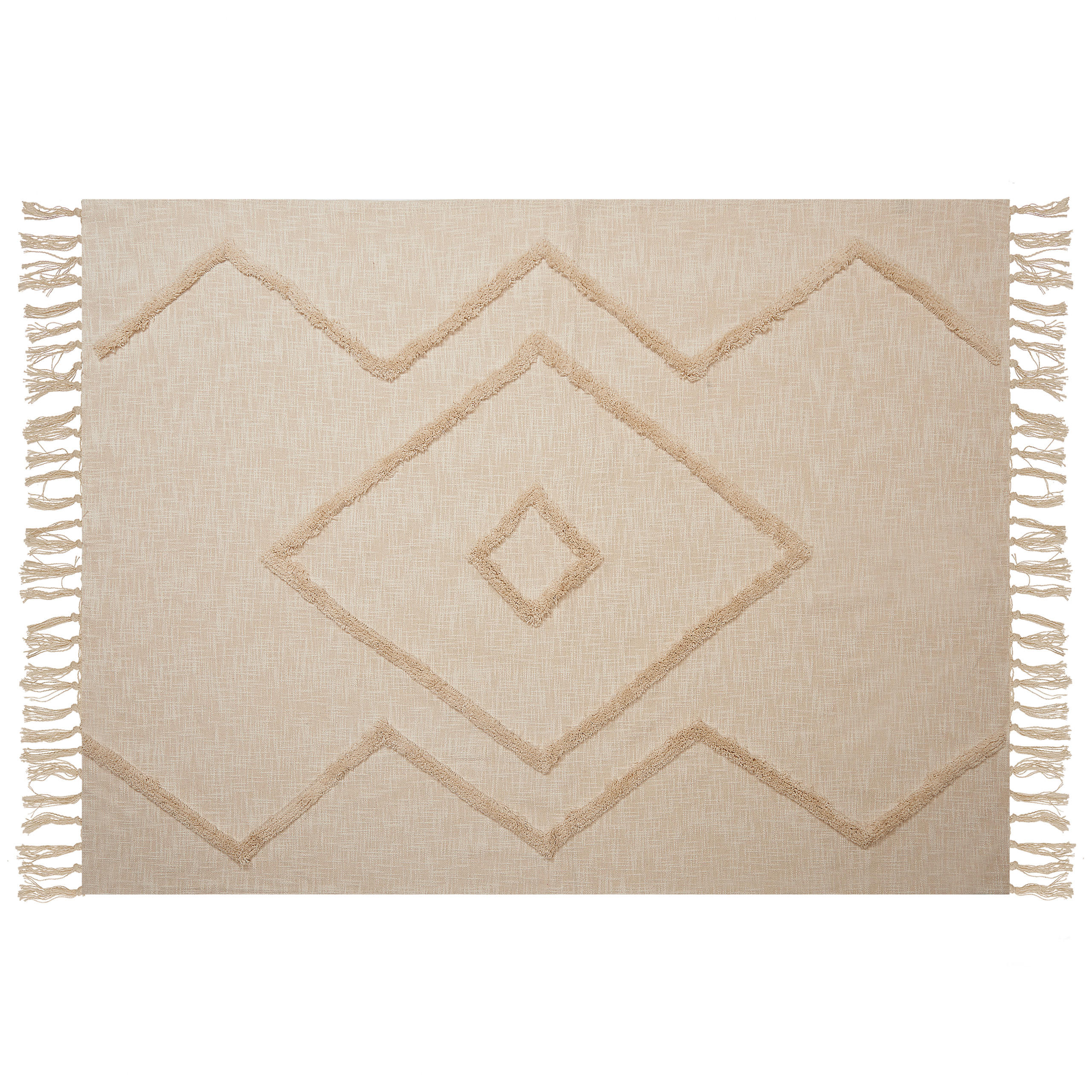 DECKE Helles Beige Jaunpur 130/180 cm - Beige, Naturmaterialen/Textil (130/180cm) - Beliani