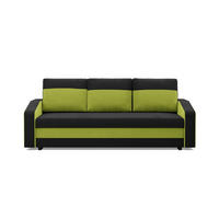 SOFA 3-SITZER MIT SCHLAFFUNKTION ORION, Schwarz + Grün - Schwarz/Grün, Textil (220/85/92cm)
