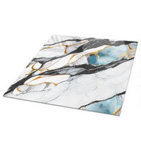 TISCHPLATTE 50x50 cm – Luxuriöser Marmor - Braun, Glas (50/50/0.4cm) - Wallfluent