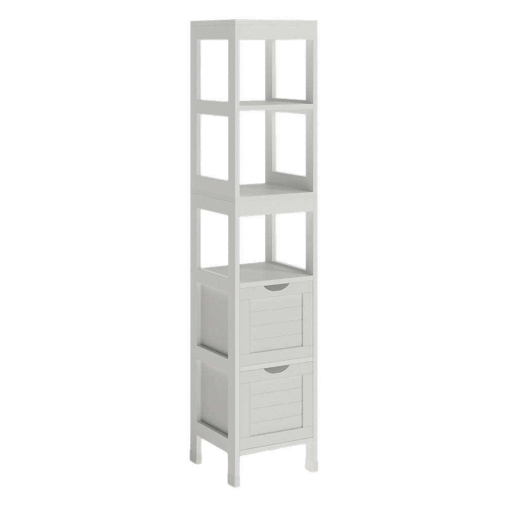 BADSCHRANK Vilda Weiß 30 x 144 cm mit 2 Schubladen - Weiß, Holzwerkstoff (30/144/30cm) - Vicco