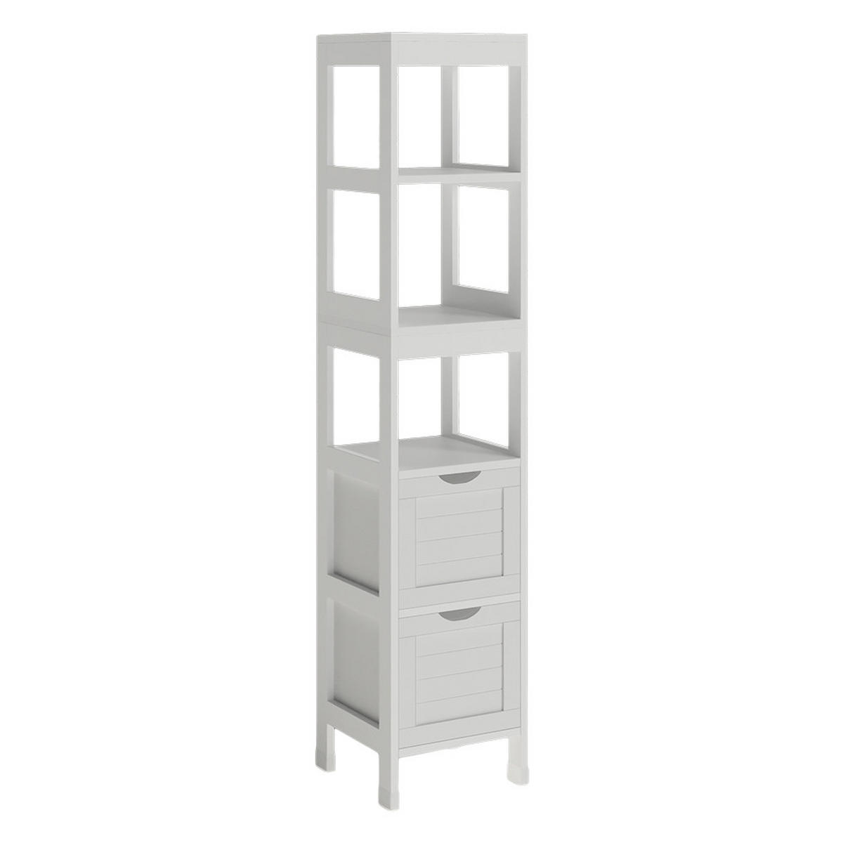 BADSCHRANK Vilda Weiß 30 x 144 cm mit 2 Schubladen - Weiß, Holzwerkstoff (30/144/30cm) - Vicco