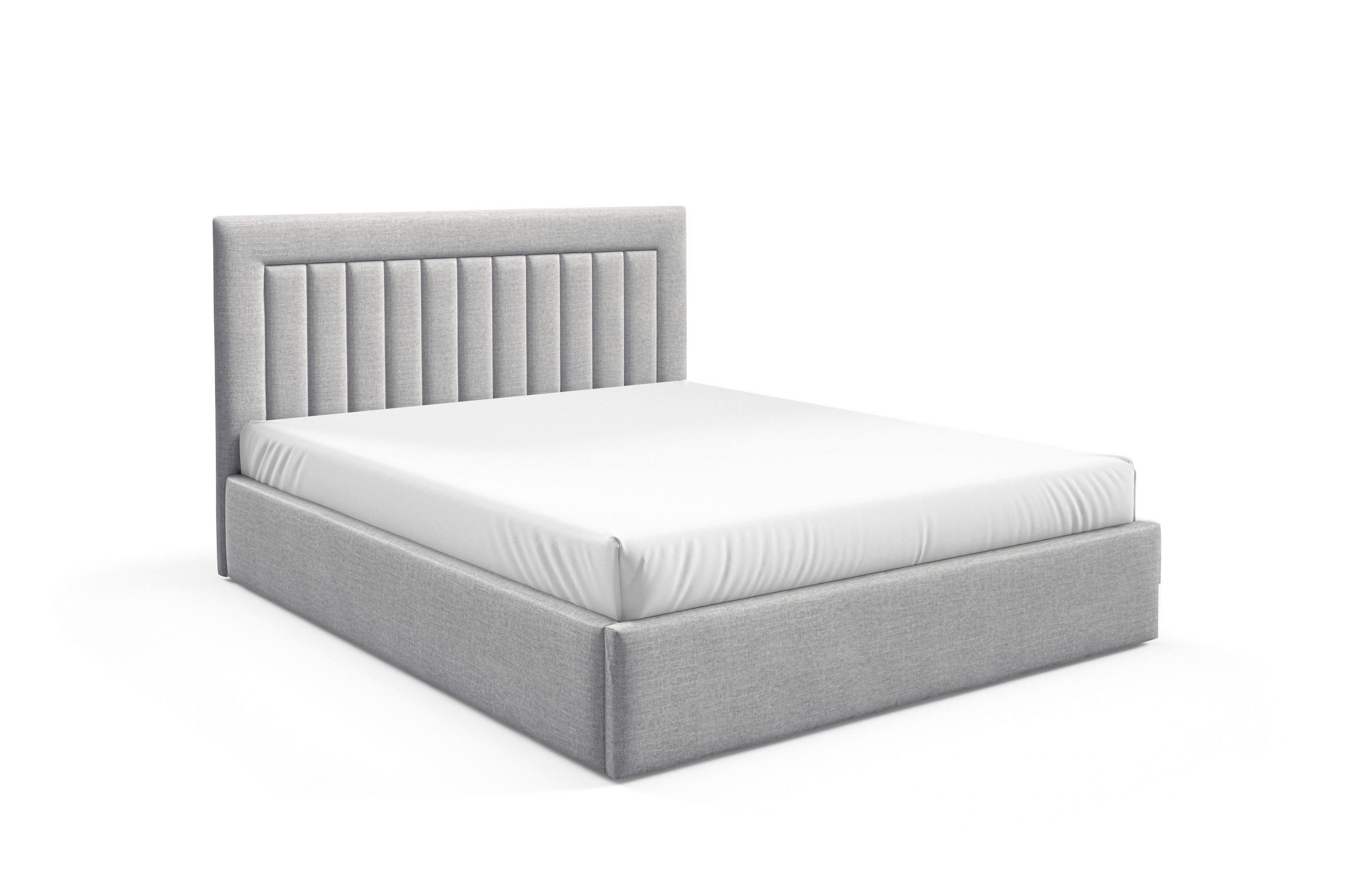 POLSTERBETT BEA I mit Bettkasten 180x200Doppelbett mit Stauraum,Lattenrost,Boxspringbett-Optik,ohne Matratze Hellgrau - Hellgrau, Holz (180/200cm) - Furnistar