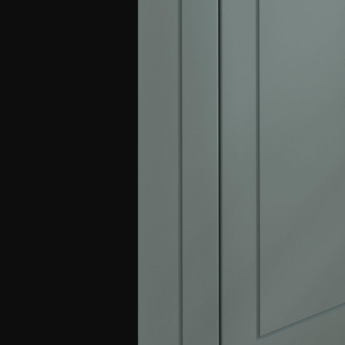 KÜCHENZEILE Kvantum Schwarz / Mint Matt 240 / 51,6 / 207cm (HETTICH Vollauszug) - Schwarz/Mintgrün, Holzwerkstoff/Metall (240/207/51.6cm) - Feldmann-Wohnen
