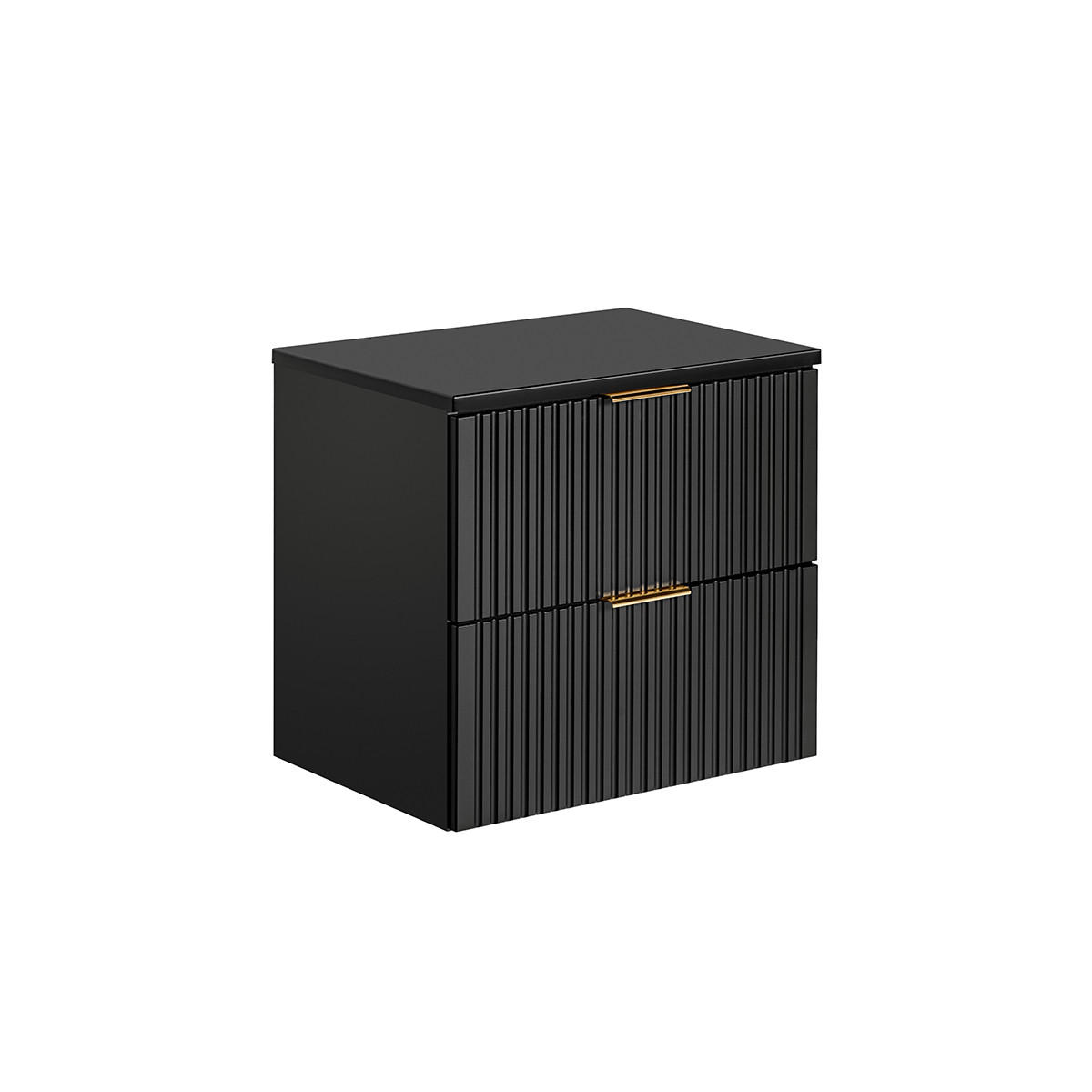 WASCHTISCHUNTERSCHRANK 60.6cm Adriel Mattschwarz - Schwarz, Holzwerkstoff (60.6/59/46cm) - Petits-meubles