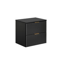 WASCHTISCHUNTERSCHRANK 60.6cm Adriel Mattschwarz - Schwarz, Holzwerkstoff (60.6/59/46cm) - Petits-meubles