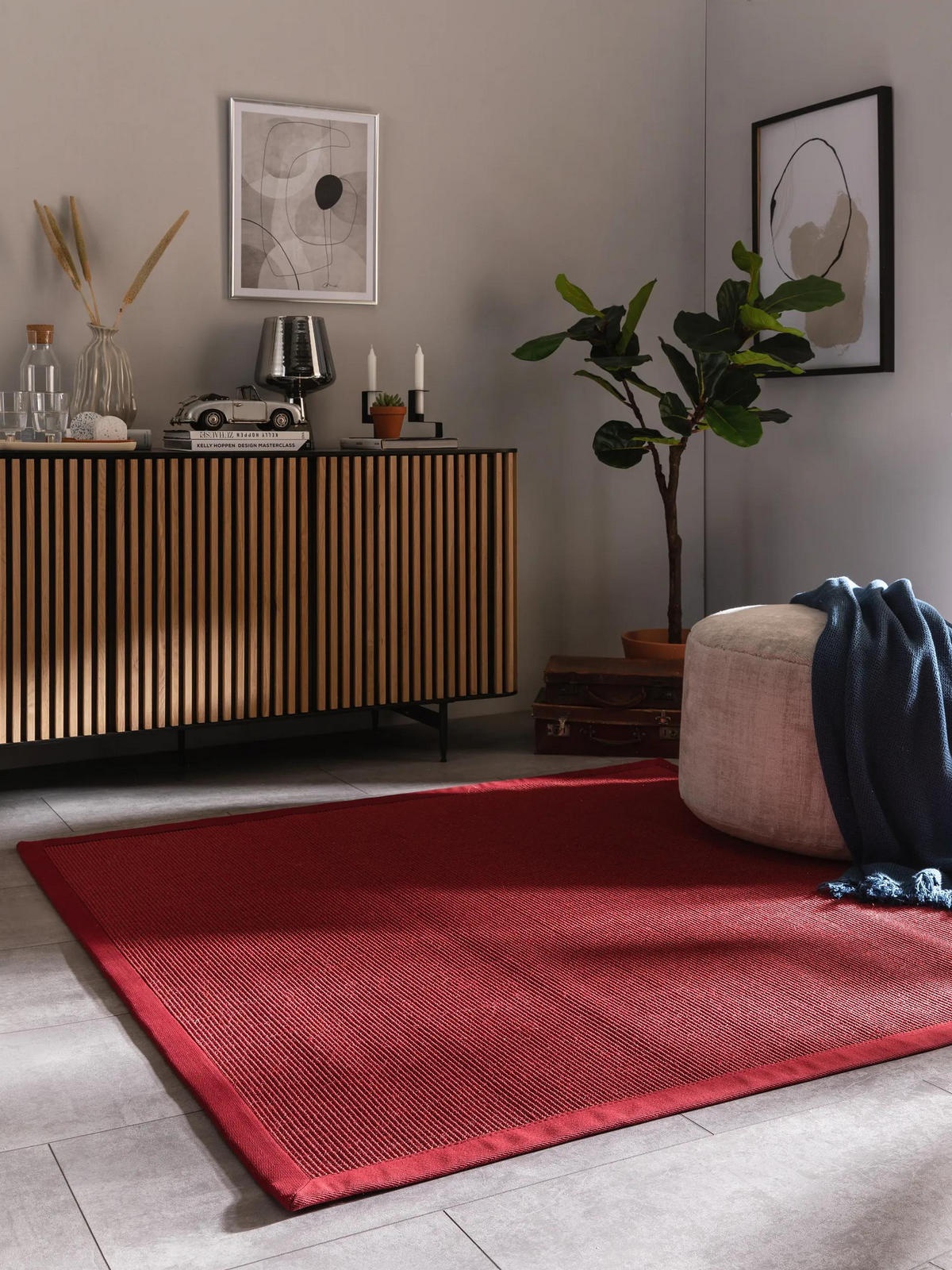 SISALTEPPICH Sana Rot 200x200 cm - Rot, Textil (200/200cm) - benuta Nest