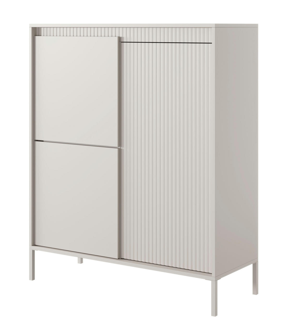 HIGHBOARD Falsetto Beige 104 cm - Beige, Holzwerkstoff/Metall (104/103.5/39.5cm) - Selsey
